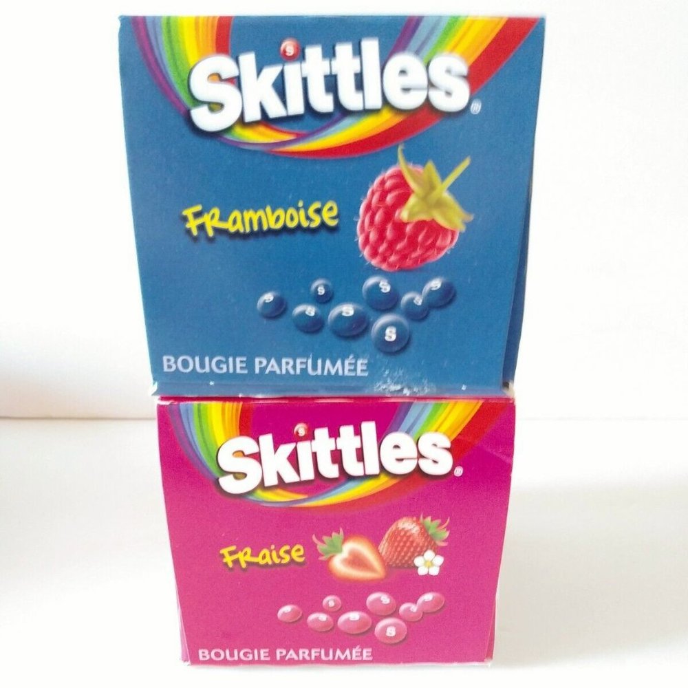 2016 Skittles Scented Raspberry Strawberry Candles Glass Holder - Picture 3 of 9